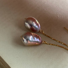 Load image into Gallery viewer, Aurora Unicorn-lustre Edison Pearls on 14kGF Threaders