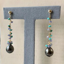 Load image into Gallery viewer, Tahitian Pearls Tanzanite Turquoise 14kGF