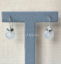 Load image into Gallery viewer, Petite Icy Jade Donuts: Icy White, Black Rutile &amp; Pearls 925 Silver