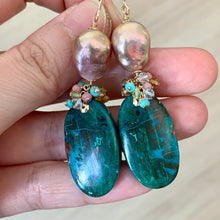 Load image into Gallery viewer, Natural Beauty- Chrysoprase, Edison Pearls, Gems 14kGF Earrings