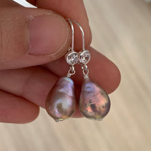 Load image into Gallery viewer, Peachy-Pink Pearls 925 Sterling Silver Leverback Earrings