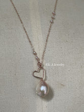 Load image into Gallery viewer, Peach Heart Baroque Pearl 14kRGF Necklace