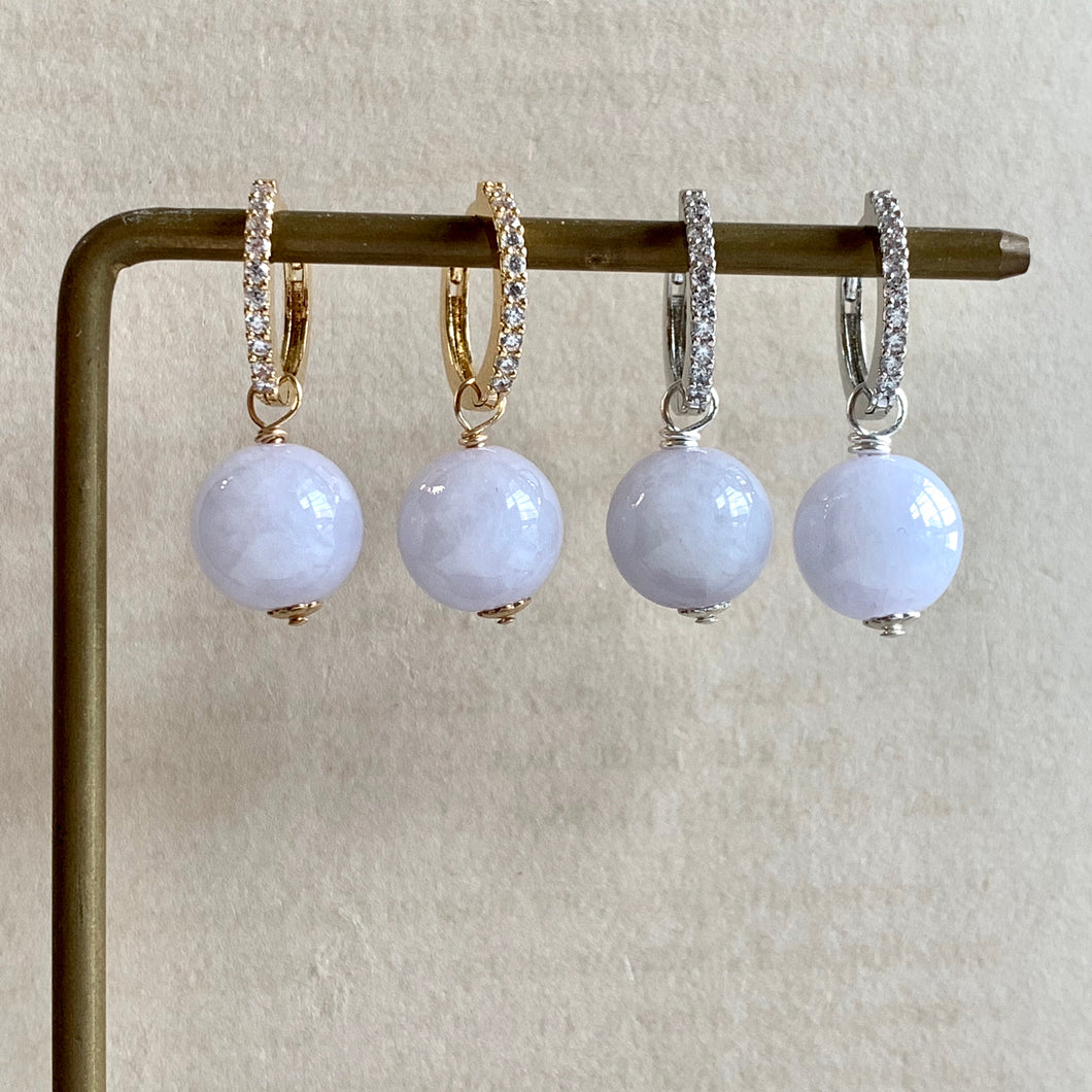 Lavender Jade on CZ Hoops