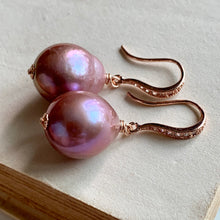 Load image into Gallery viewer, Large Lavender Edison Pearls Rose Gold