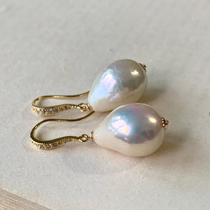 Large, Golden-Glow White  Baroque Pearls
