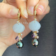 Load image into Gallery viewer, Jade Shells #9 (Lavender), Rose Tahitian Pearls &amp; Gemstones 14kGF