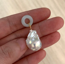 Load image into Gallery viewer, AAA White Baroque Pearl &amp; Jade Pendant