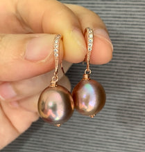 Load image into Gallery viewer, Deep Metallic Pink Pearls on 14k Rose Gold