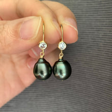 Load image into Gallery viewer, AAA Dark Tahitian Pearls on 14kGF Hooks