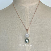 Load image into Gallery viewer, Petite Icy Jade Donut &amp; Tahitian Pearl Necklace