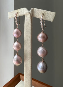 Pearl Drops Pink Pearls 14kRGF Earrings
