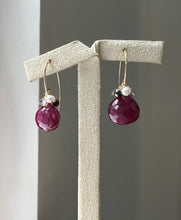 Load image into Gallery viewer, Ruby, Rutile 14kGF Earrings