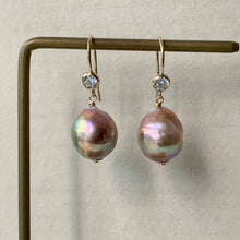 Load image into Gallery viewer, AAA Rainbow Pink Edison Pearls 14kGF Earrings