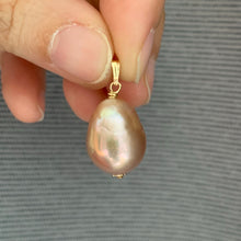 Load image into Gallery viewer, Large Peach Edison Pearl 14k Gold Filled Pendant