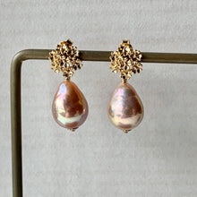 Load image into Gallery viewer, Peach-Gold AAA Edison Pearls Sweet Bouquet Studs
