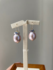 AAA Lavender-Pink Edison Pearls & Gems 14kGF Earrings
