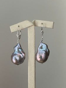 AAA Silver Baroque Pearls 925 Sterling Silver Earrings