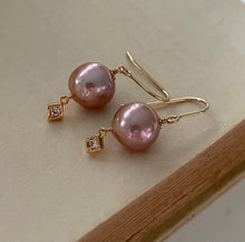 Load image into Gallery viewer, Pink Edison Pearls &amp; Diamond Shaped Charm
