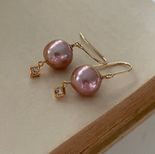 Load image into Gallery viewer, Pink Edison Pearls &amp; Diamond Shaped Charm