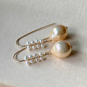 Light Peach Edison Pearls & Cream Baby Pearls 14kGF