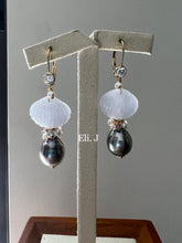 Load image into Gallery viewer, Rare Exclusive Lavender Jade Shells, Rose Tahitian Pearls &amp; Gemstones 14kGF Earrings