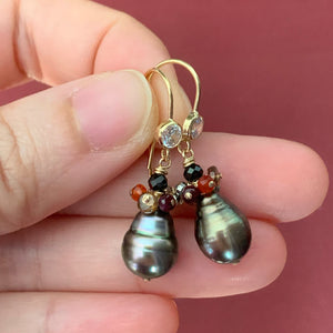 Cocoa Tahitian Pearls & Gemstones 14kGF