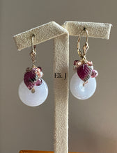 Load image into Gallery viewer, Lavender Jade, Watermelon Tourmaline, Spinel, Rhodocrosite 14kGF Earrings