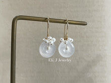 Load image into Gallery viewer, Petite Icy Jade Donuts &amp; Pearls Earrings