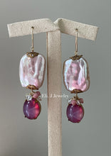 Load image into Gallery viewer, Margaret: Vintage Star Spinel, Keshi Pearls, Gems Earrings
