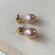 Load image into Gallery viewer, Pink-Peach AAA Edison Pearls Studs