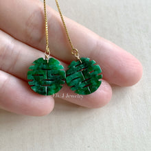 Load image into Gallery viewer, 喜喜 #7: Double Happiness Type A Jade on 14kGF Threaders