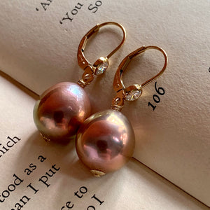 Gold Rainbow Round Edison Pearls on 14k GF