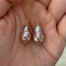 Load image into Gallery viewer, Pink- Peach Edison Pearls 14kGF Threaders