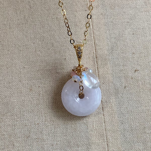 Lavender Jade & Gems Necklace 14kGF