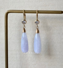 Load image into Gallery viewer, Custom-Cut Lavender Type A Jadeite Drops Classic 14kGF