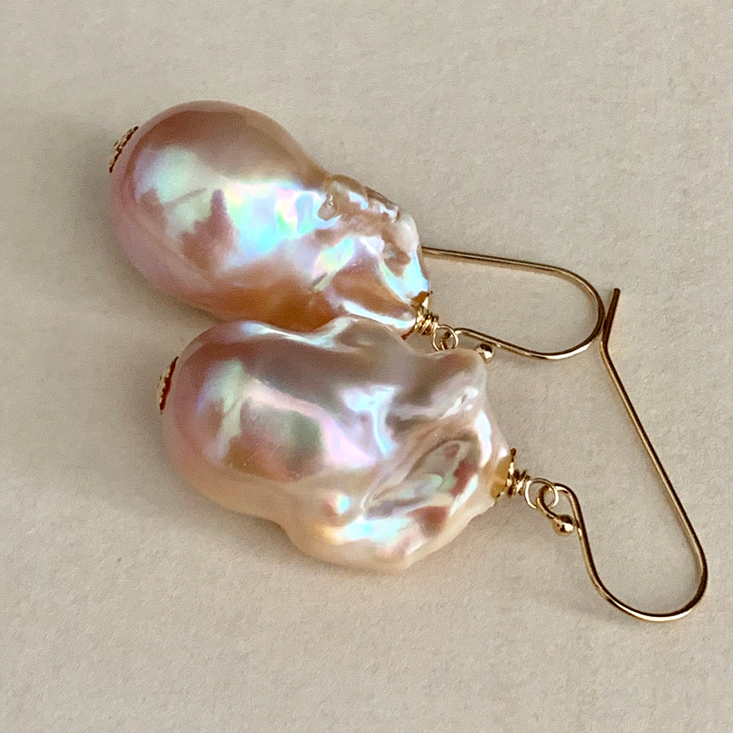Peach AAA Baroque Pearls 14k Gold Filled