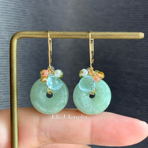 Eli. J Signature: Apple-Green Type A Jade & Gems 14kGF
