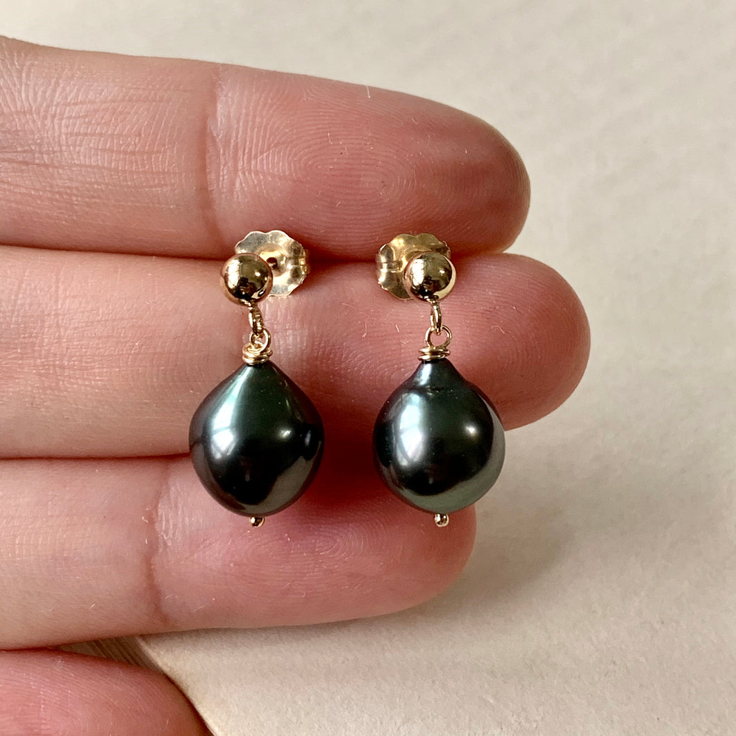 Classic Dark AAA Tahitian Baroque Pearls 14kGF