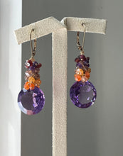 Load image into Gallery viewer, Rare Amethyst and Autumn Gemstones 14kGF Earrings
