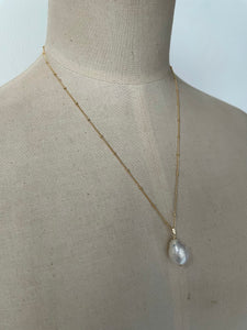 Large Ivory Pearl on 14kGF Necklace