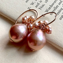 Load image into Gallery viewer, Pink AAA Edison Pearls &amp; Blush baby pearls 14kRGF