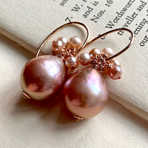 Pink AAA Edison Pearls & Blush baby pearls 14kRGF