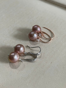Pink Edison Pearl Dangle Earrings
