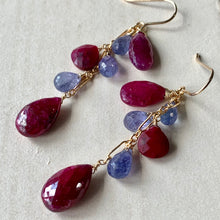 Load image into Gallery viewer, Shades of Blue #2: Ruby &amp; Tanzanite on 14k GF
