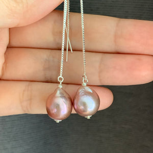 Pink Edison Pearls on 925 Silver Threaders