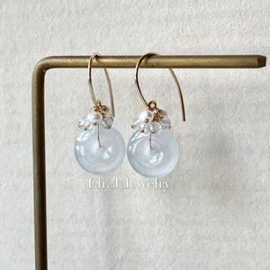 Petite Icy Jade Donuts: Icy White & White Gemstones 14kGF