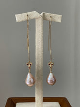 Load image into Gallery viewer, Peach Drop Edison Pearls &amp; Bees 14kGF Threaders