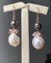 Load image into Gallery viewer, Tahitian &amp; Freshwater Pearls, Pink Gems 14kRGF Earrings