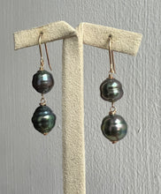 Load image into Gallery viewer, Circle Tahitian Double Pearls 14kGF Earrings