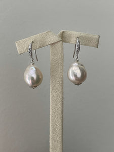 Simple Ivory Pearls 925 Silver Earrings